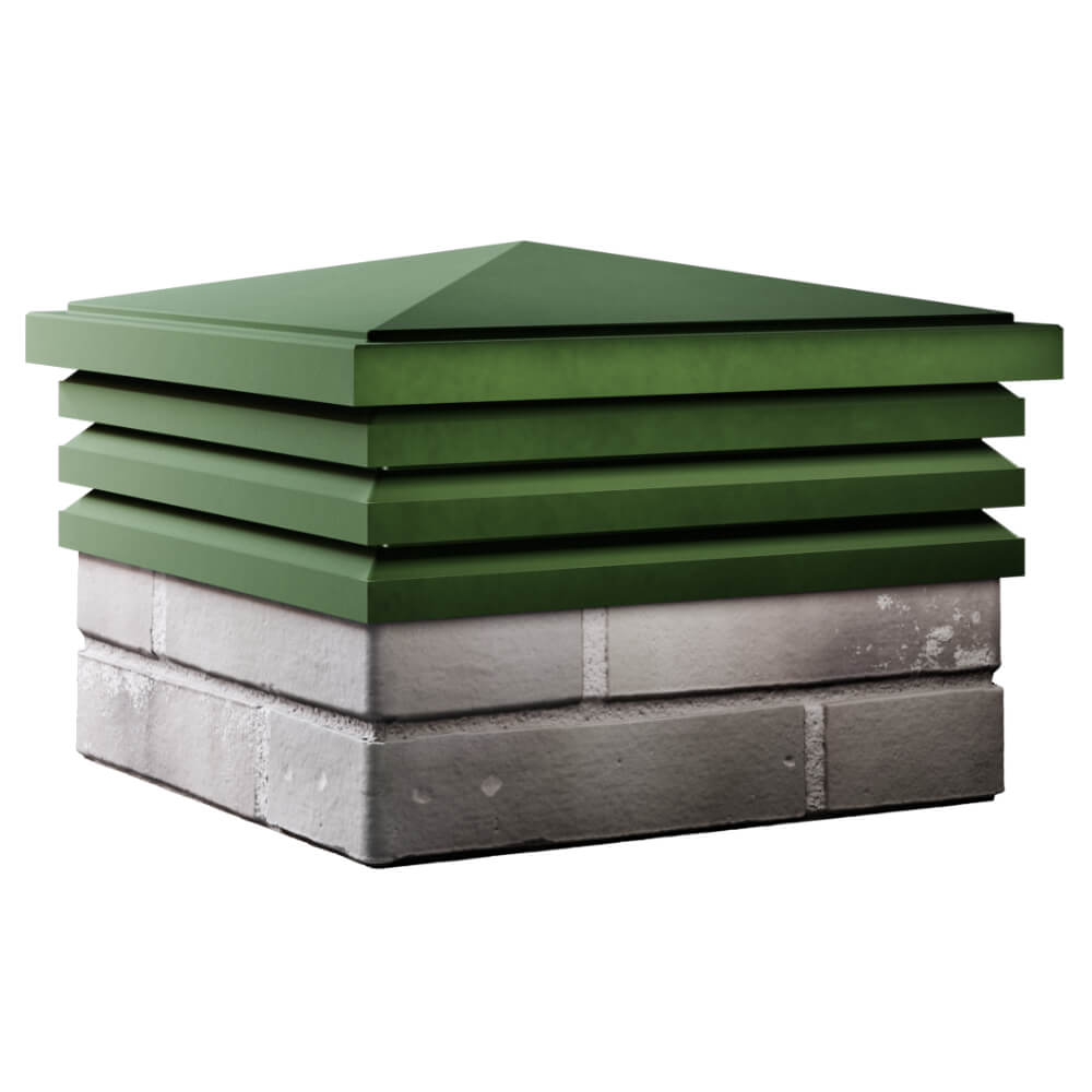 Колпак Zking Бона ХайТек Зеленый на столб 1.5х1.5 кирпича (385х385мм) в Казани фото