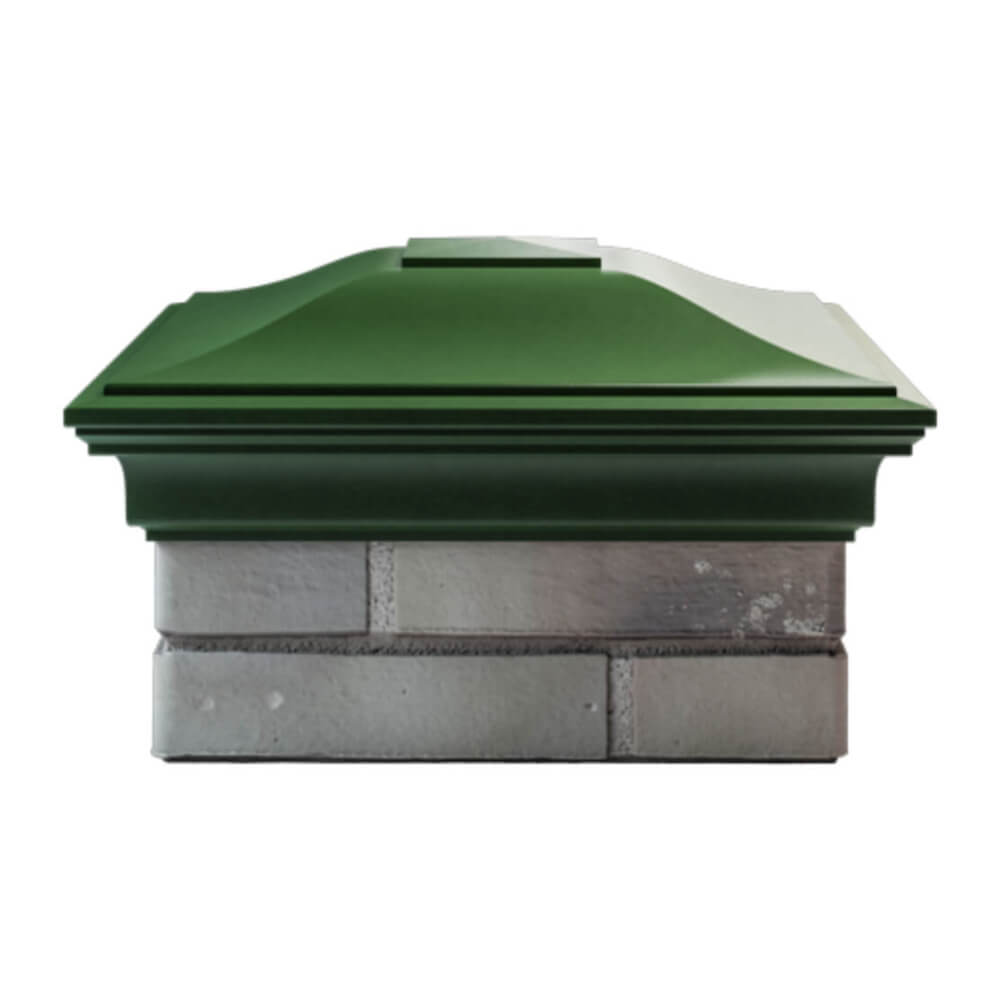 Колпак Zking Монблан Зеленый на столб 1.5х1.5 еврокирпича 0.7НФ (355х355мм) Казань фото
