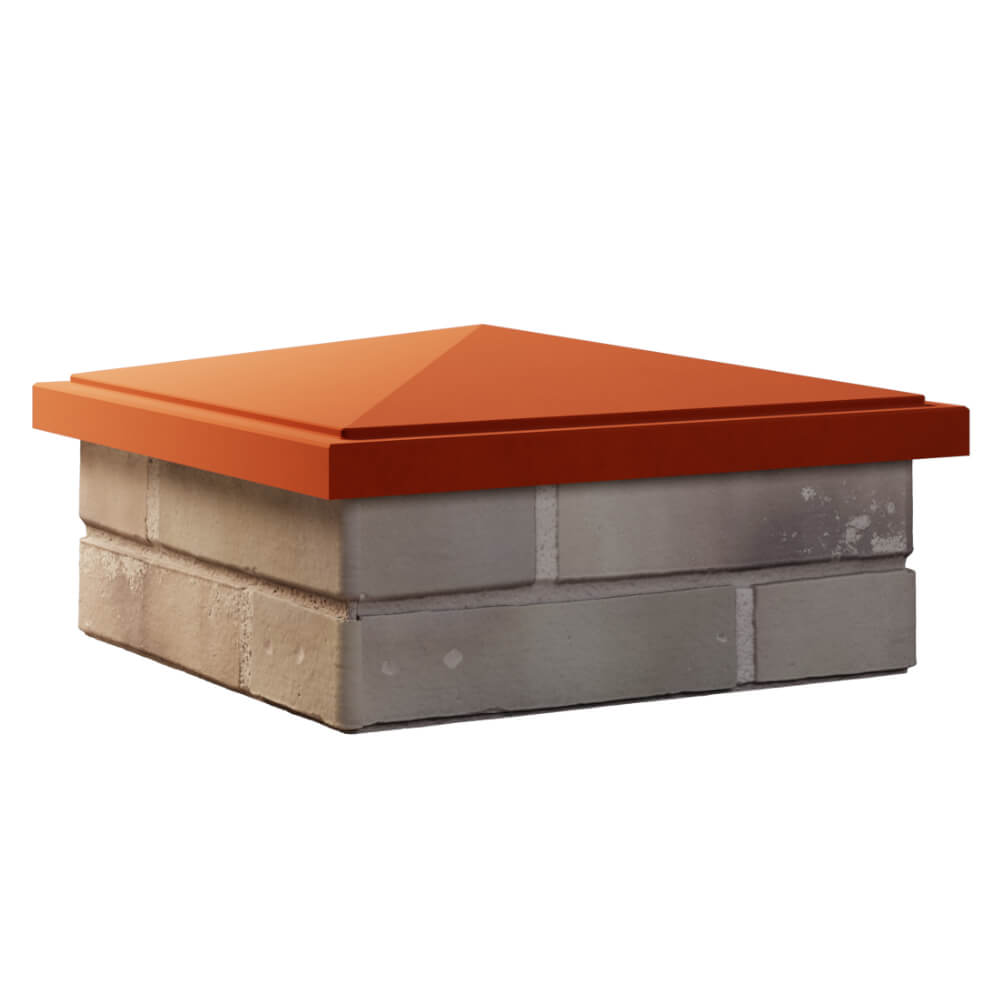 Колпак Zking БонаМоно Красный на столб 1.5х1.5 кирпича (385х385, 400х400мм) в Казани фото