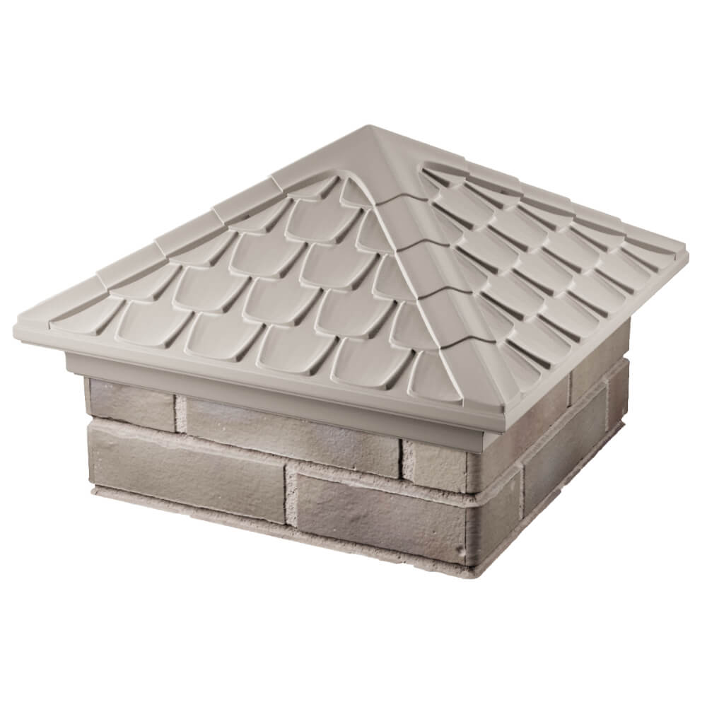 Колпак Zking Эльбрус Бежевый на столб 1.5х1.5 кирпича (385х385мм) в Казани фото