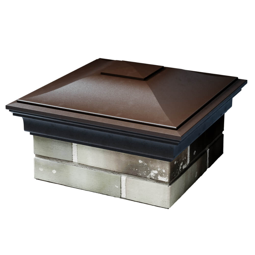 Колпак Zking Монблан Коричневый на столб 1.5х1.5 кирпича (385х385мм) в Казани фото