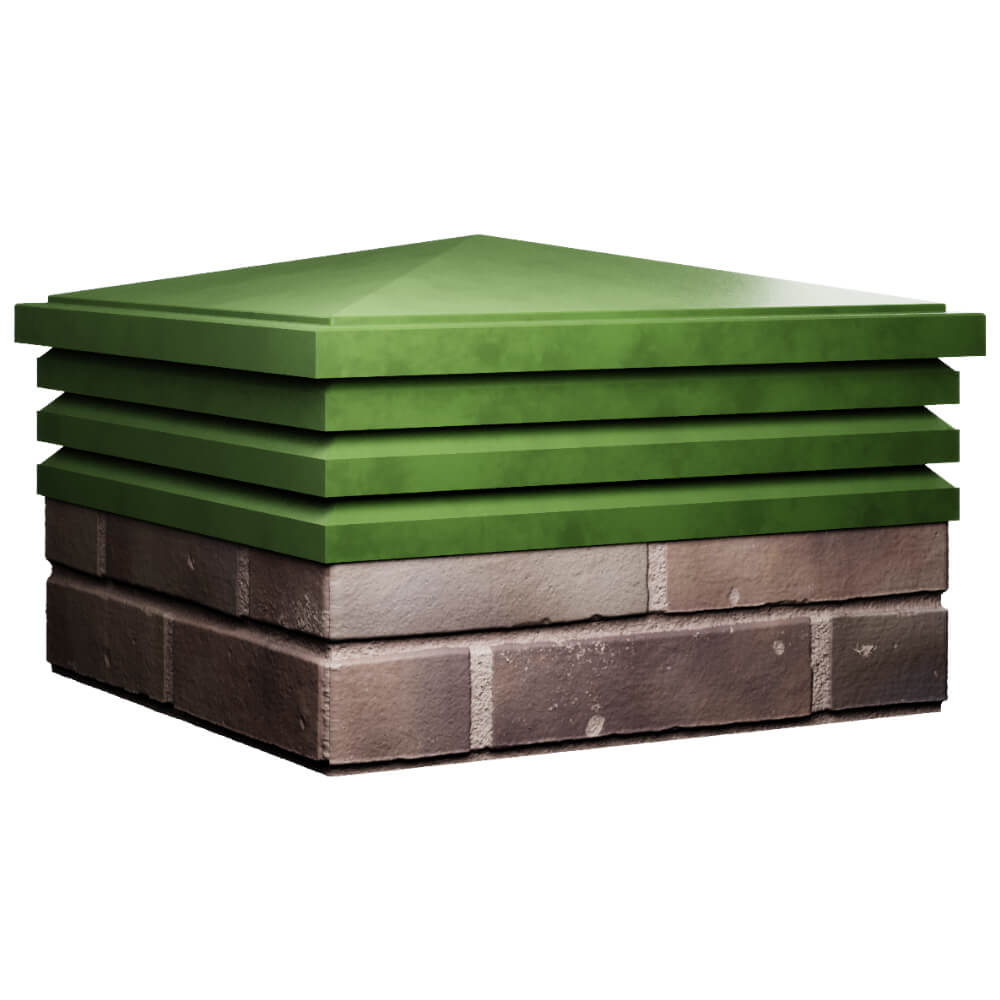 Колпак Zking Бона ХайТек Зеленый на столб 2х2 кирпича (513х513мм) в Казани фото