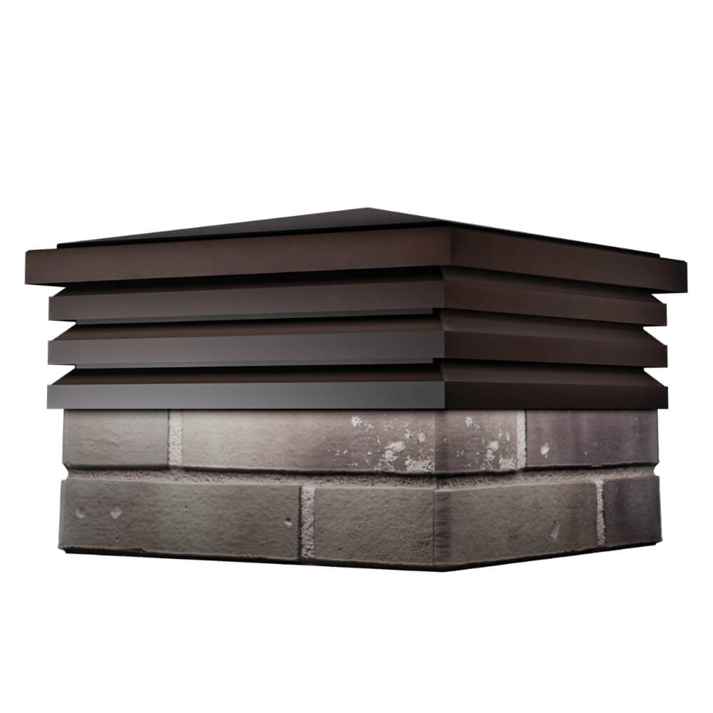 Колпак Zking Бона ХайТек Коричневый на столб 1.5х1.5 кирпича (385х385мм) в Казани фото