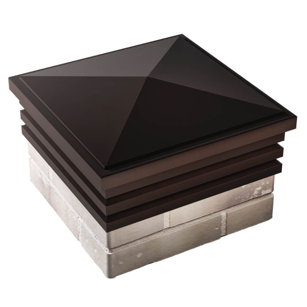 Колпак Zking Бона ХайТек Коричневый на столб 1.5х1.5 кирпича (385х385мм) в Казани фото