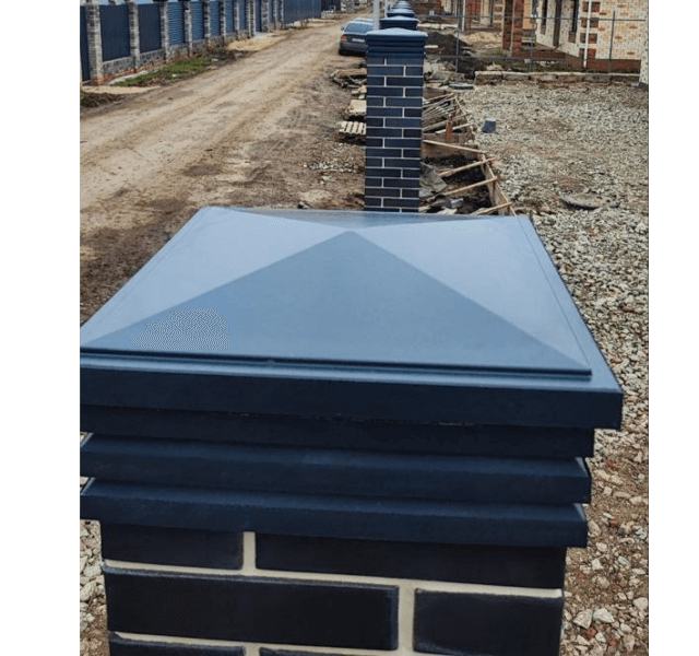 Колпак Zking Бона ХайТек Серый на столб 1.5х1.5 кирпича (385х385мм) в Казани фото