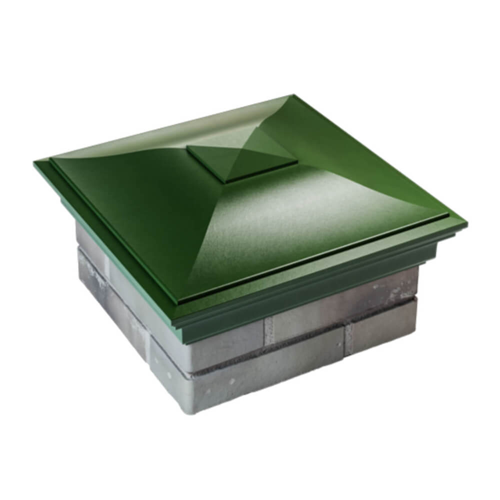 Колпак Zking Монблан Зеленый на столб 1.5х1.5 еврокирпича 0.7НФ (355х355мм) в Казани фото