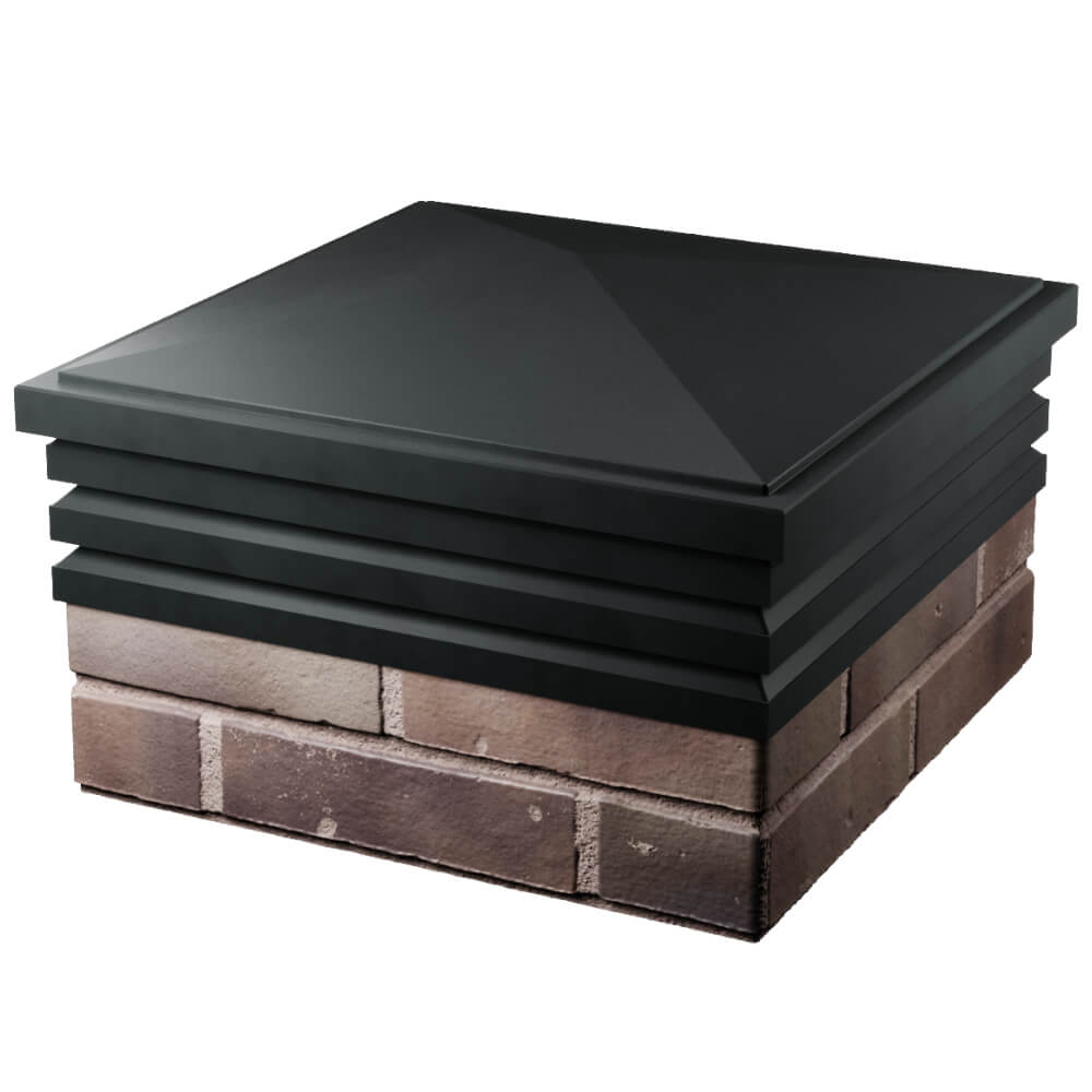 Колпак Zking Бона ХайТек Черный на столб 2х2 кирпича (513х513мм) в Казани фото