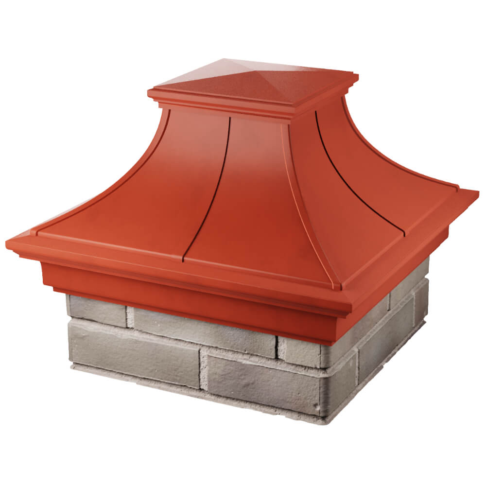 Колпак Zking Монблан Премиум Красный на столб 1.5х1.5 кирпича (385х385мм) в Казани фото
