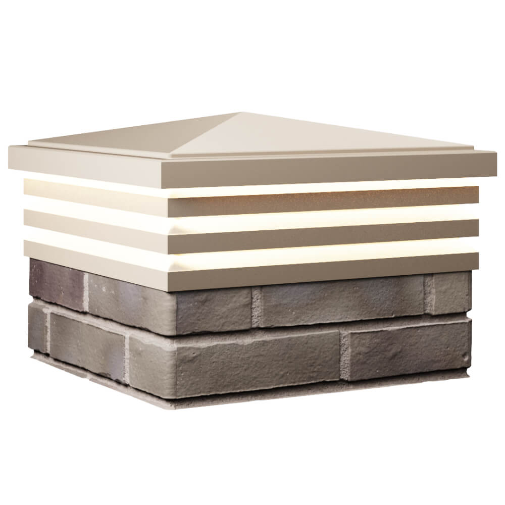 Колпак Zking Бона ХайТек Бежевый на столб 1.5х1.5 кирпича (385х385мм) с подсветкой в Казани фото