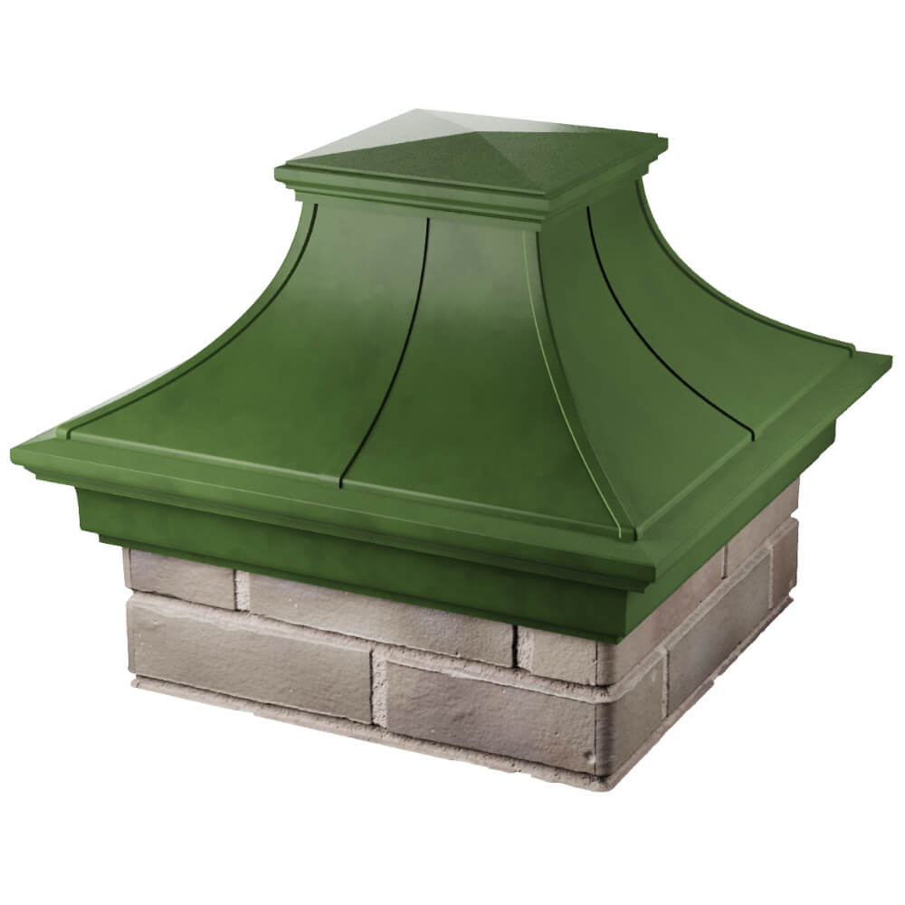 Колпак Zking Монблан Премиум Зеленый на столб 1.5х1.5 кирпича (385х385мм) в Казани фото