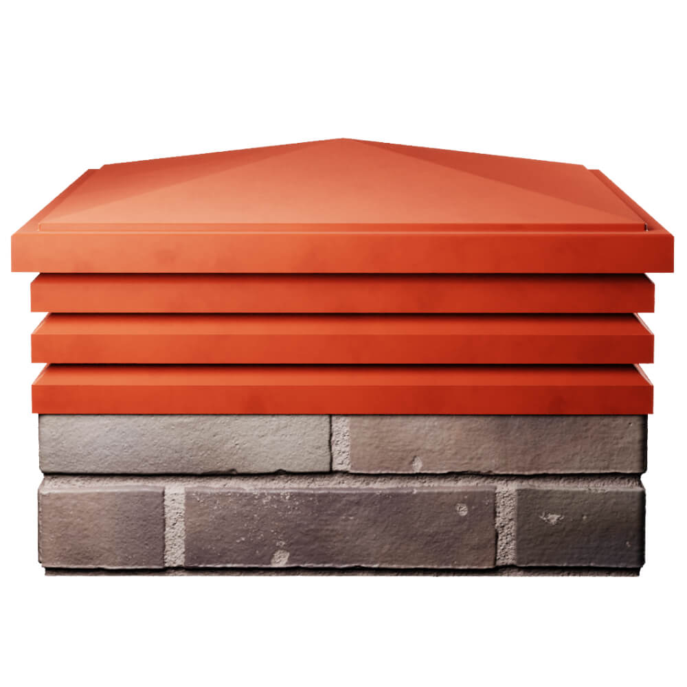 Колпак Zking Бона ХайТек Красный на столб 2х2 кирпича (513х513мм) Казань фото