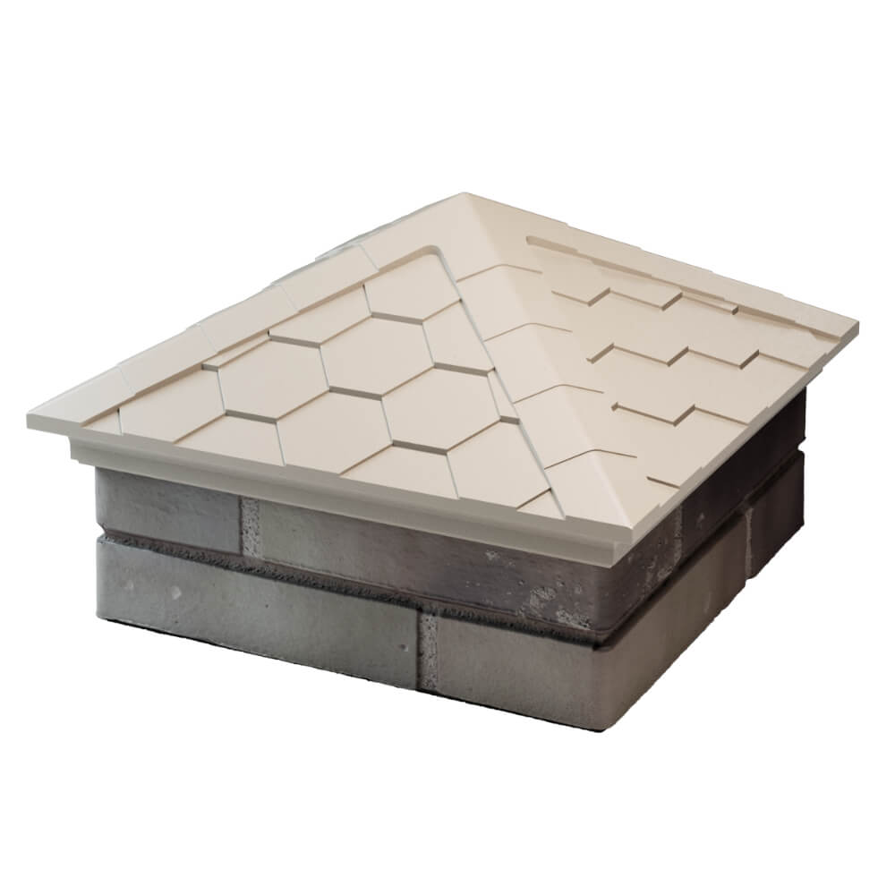 Колпак Zking Эверест Бежевый на столб 1.5х1.5 кирпича (390х390мм) в Казани фото