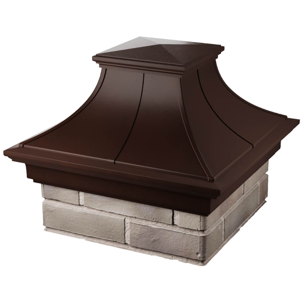 Колпак Zking Монблан Премиум Коричневый на столб 1.5х1.5 кирпича (385х385мм) в Казани фото
