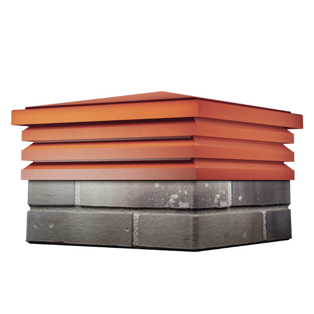 Колпак Zking Бона ХайТек Красный на столб 1.5х1.5 кирпича (385х385мм) в Казани фото