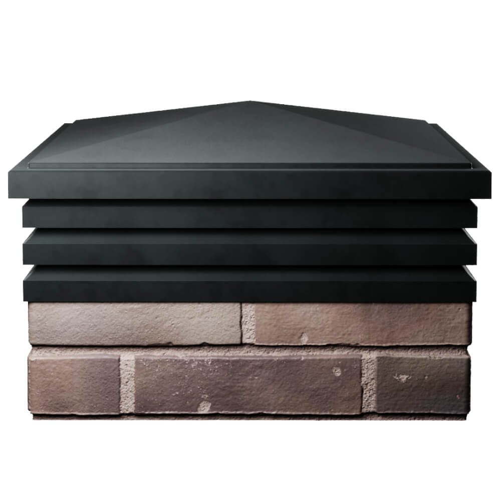 Колпак Zking Бона ХайТек Черный на столб 2х2 кирпича (513х513мм) Казань фото