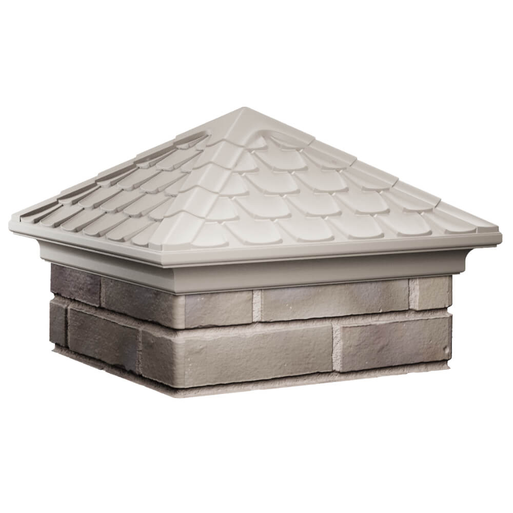 Колпак Zking Эльбрус Бежевый на столб 1.5х1.5 кирпича (385х385мм) в Казани фото