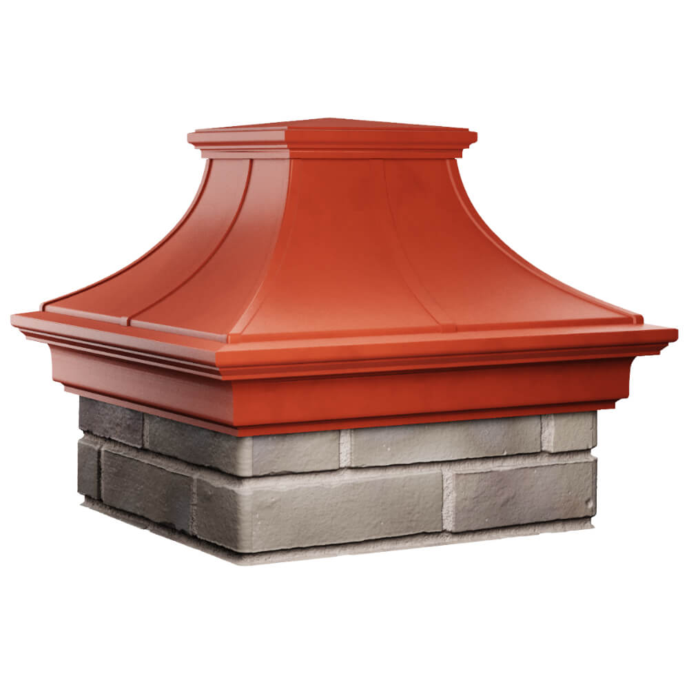 Колпак Zking Монблан Премиум Красный на столб 1.5х1.5 кирпича (385х385мм) в Казани фото