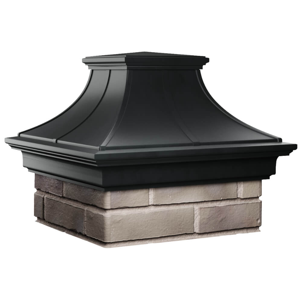 Колпак Zking Монблан Премиум Черный на столб 1.5х1.5 кирпича (385х385мм) в Казани фото