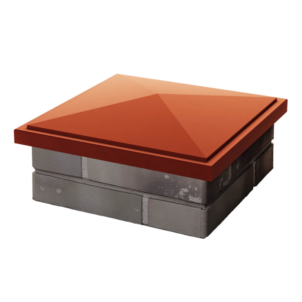 Колпак Zking БонаМоно Красный на столб 1.5х1.5 кирпича (385х385, 400х400мм) в Казани фото