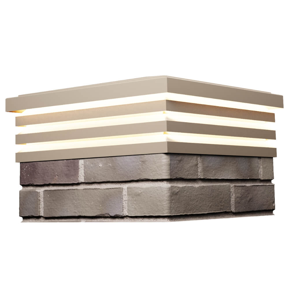 Колпак Zking Бона ХайТек Бежевый на столб 1.5х1.5 кирпича (385х385мм) с подсветкой в Казани фото