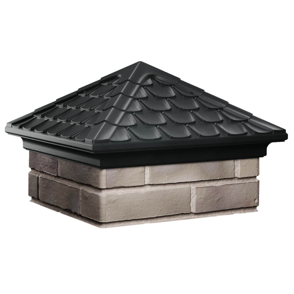 Колпак Zking Эльбрус Черный на столб 1.5х1.5 кирпича (385х385мм) в Казани фото