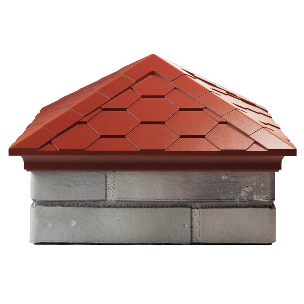 Колпак Zking Эверест Красный на столб 1.5х1.5 кирпича (390х390мм) Казань фото