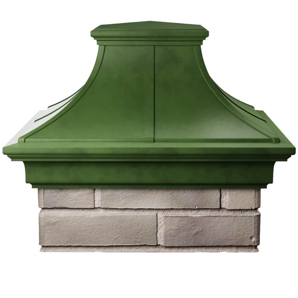 Колпак Zking Монблан Премиум Зеленый на столб 1.5х1.5 кирпича (385х385мм) Казань фото