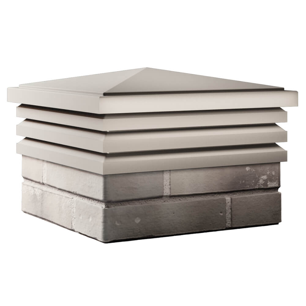 Колпак Zking Бона ХайТек Бежевый на столб 1.5х1.5 кирпича (385х385мм) в Казани фото