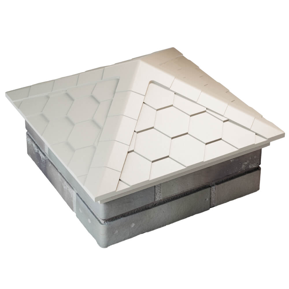 Колпак Zking Эверест Бежевый на столб 1.5х1.5 кирпича (390х390мм) в Казани фото