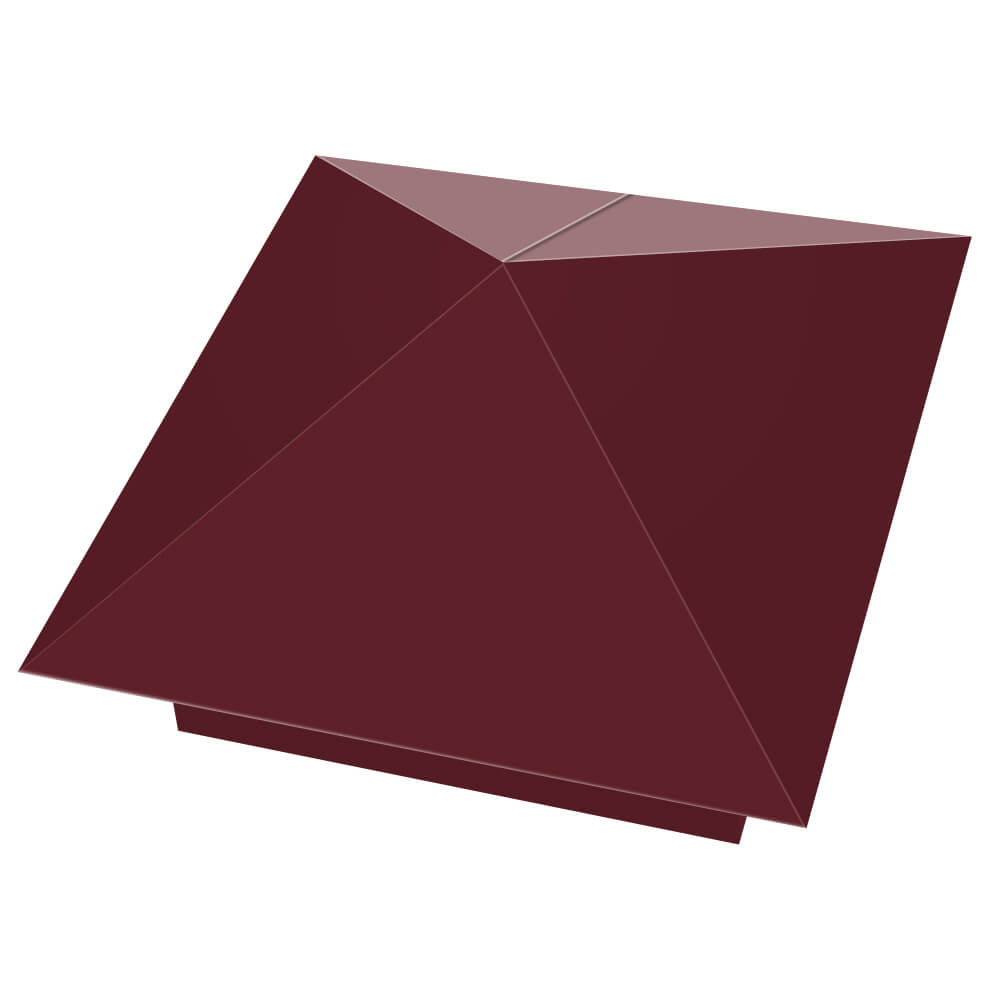 Колпак металлический 390х390мм RAL3005 Красное Вино заборный Казань фото