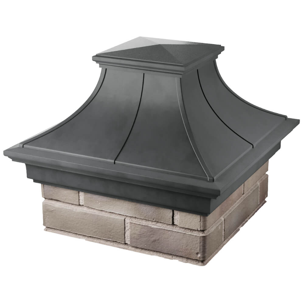 Колпак Zking Монблан Премиум Серый на столб 1.5х1.5 кирпича (385х385мм) в Казани фото