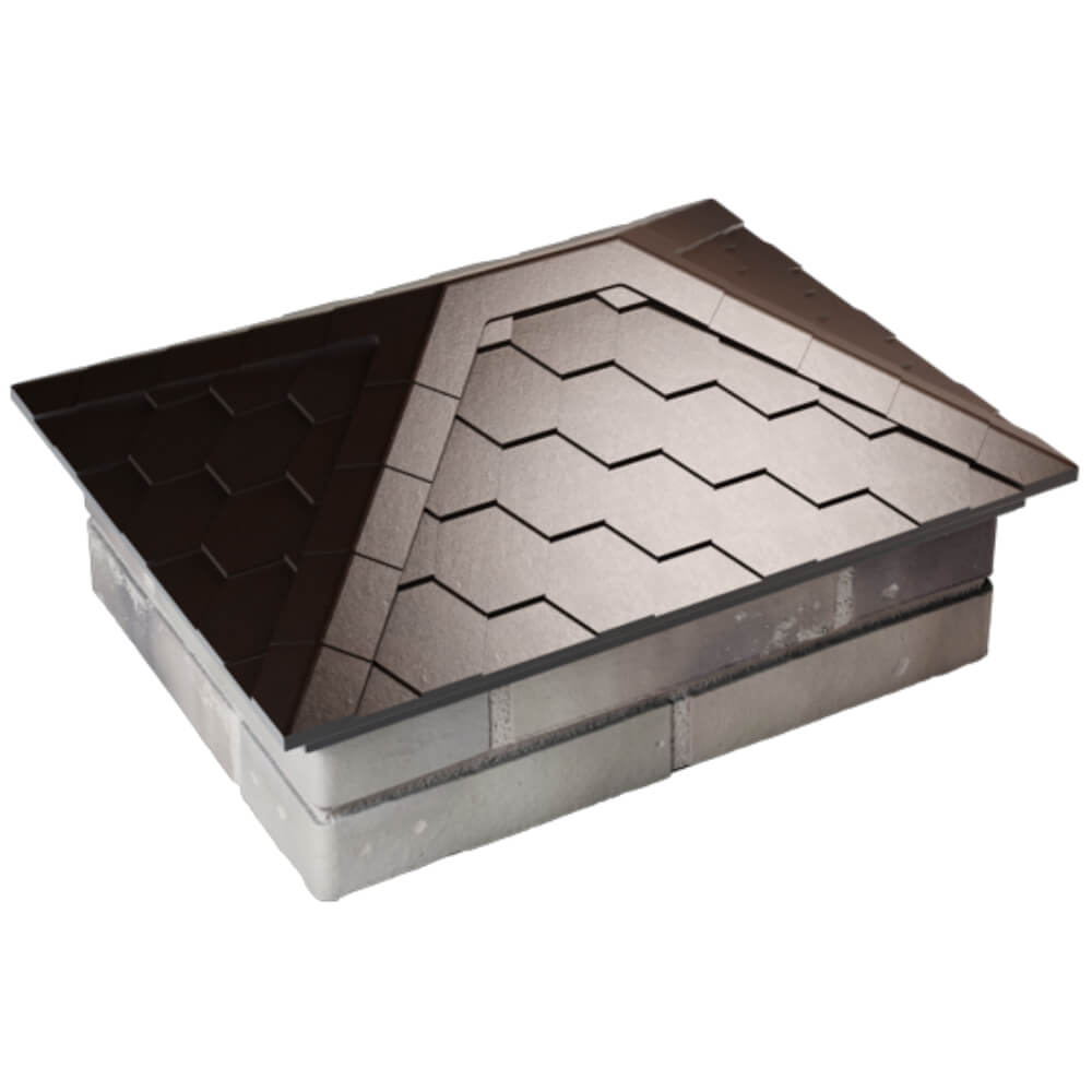 Колпак Zking Эверест Коричневый на столб 2х1.5 кирпича (520х390мм) Казань фото