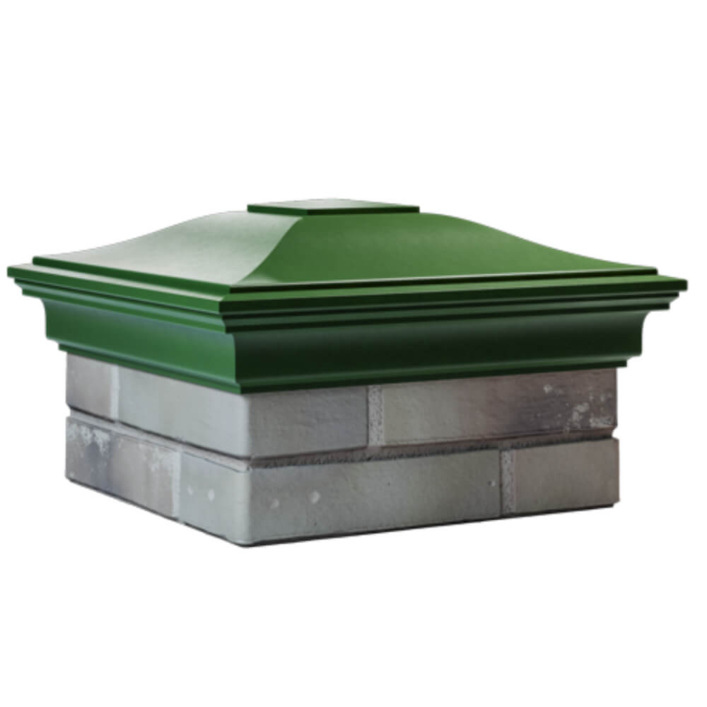 Колпак Zking Монблан Зеленый на столб 1.5х1.5 кирпича (385х385мм) в Казани фото