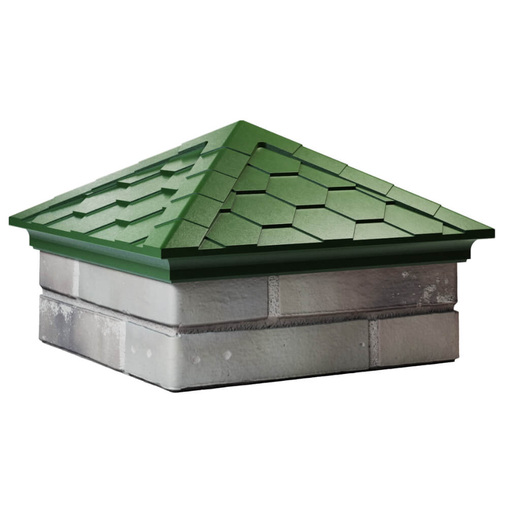 Колпак Zking Эверест Зеленый на столб 1.5х1.5 кирпича (390х390мм) в Казани фото