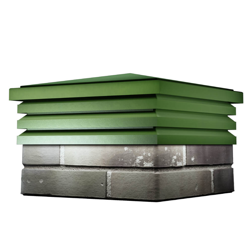 Колпак Zking Бона ХайТек Зеленый на столб 1.5х1.5 кирпича (385х385мм) в Казани фото