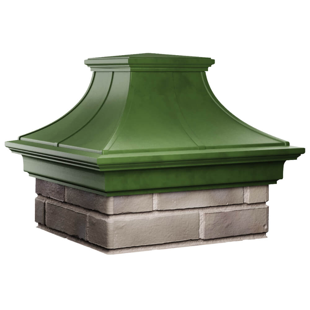 Колпак Zking Монблан Премиум Зеленый на столб 1.5х1.5 кирпича (385х385мм) в Казани фото