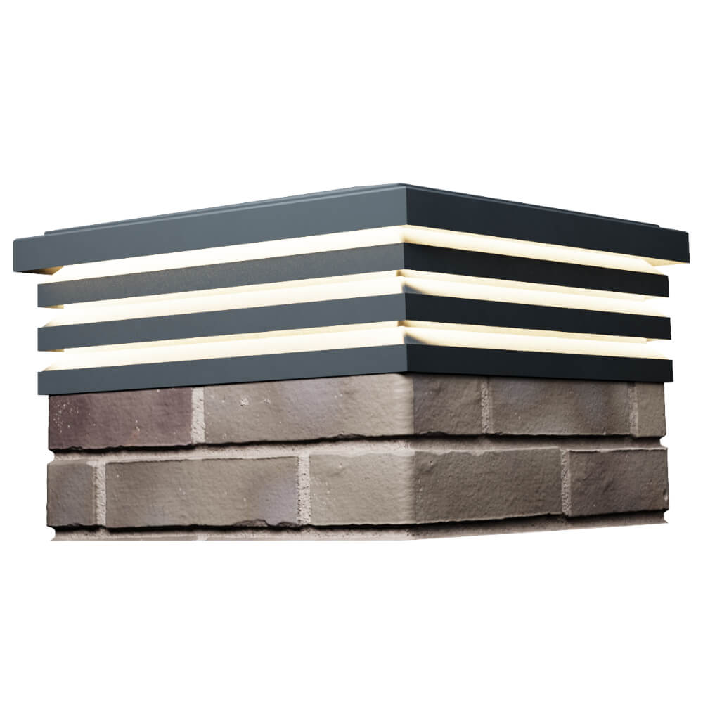 Колпак Zking Бона ХайТек Серый на столб 1.5х1.5 кирпича (385х385мм) с подсветкой в Казани фото