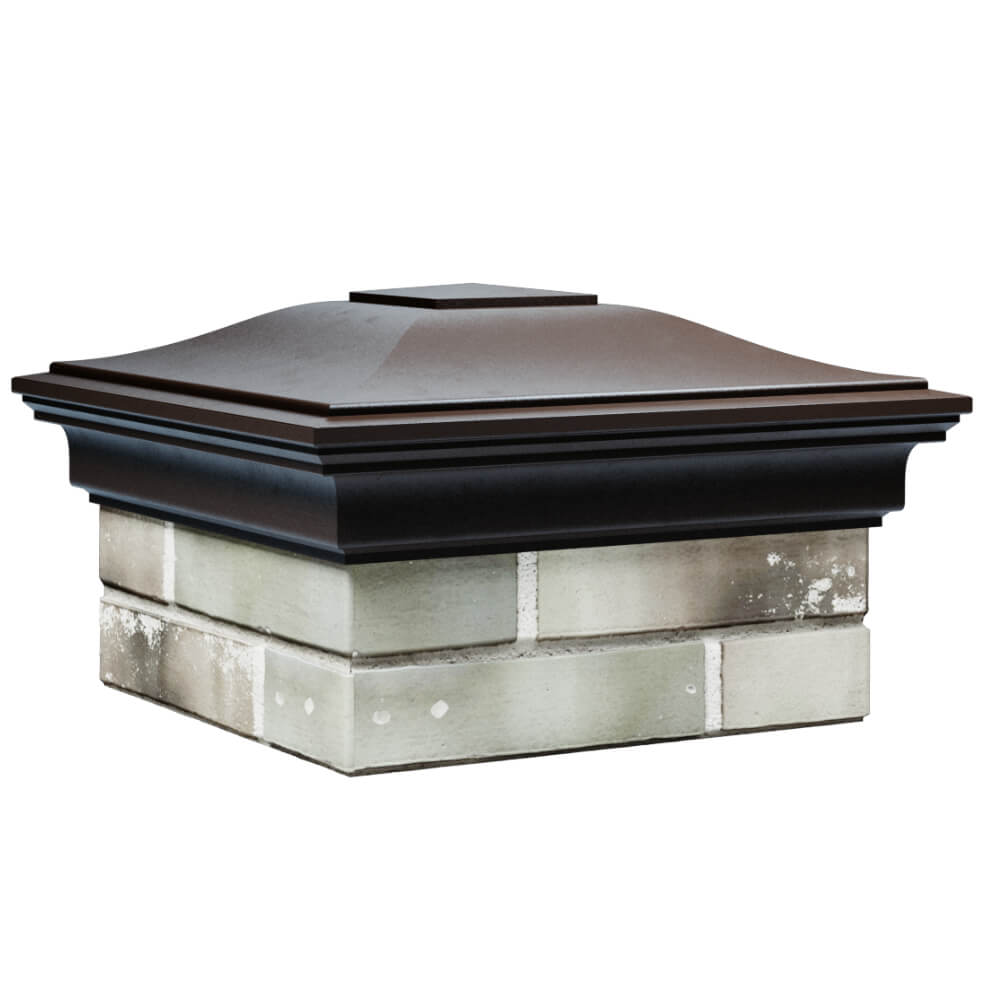 Колпак Zking Монблан Коричневый на столб 1.5х1.5 кирпича (385х385мм) в Казани фото