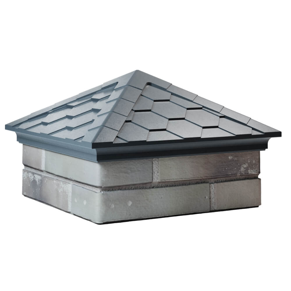 Колпак Zking Эверест Серый на столб 1.5х1.5 кирпича (390х390мм) в Казани фото