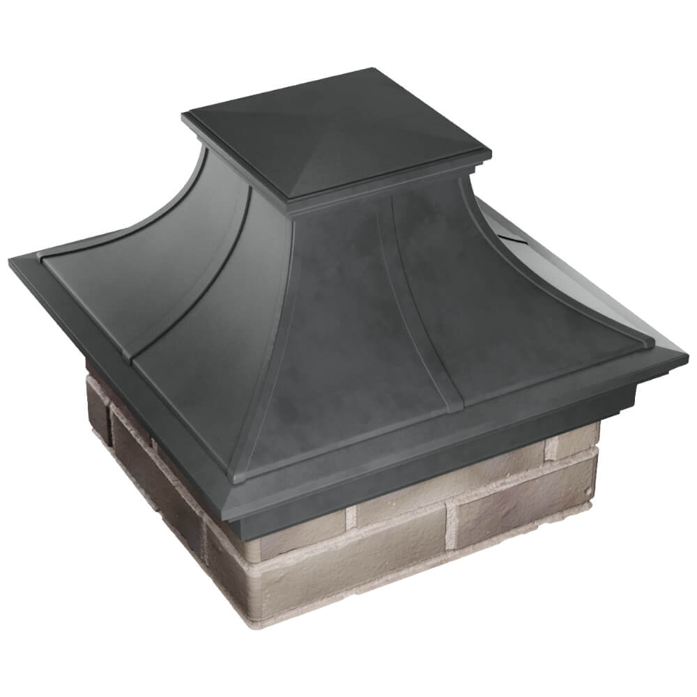 Колпак Zking Монблан Премиум Серый на столб 1.5х1.5 кирпича (385х385мм) в Казани фото