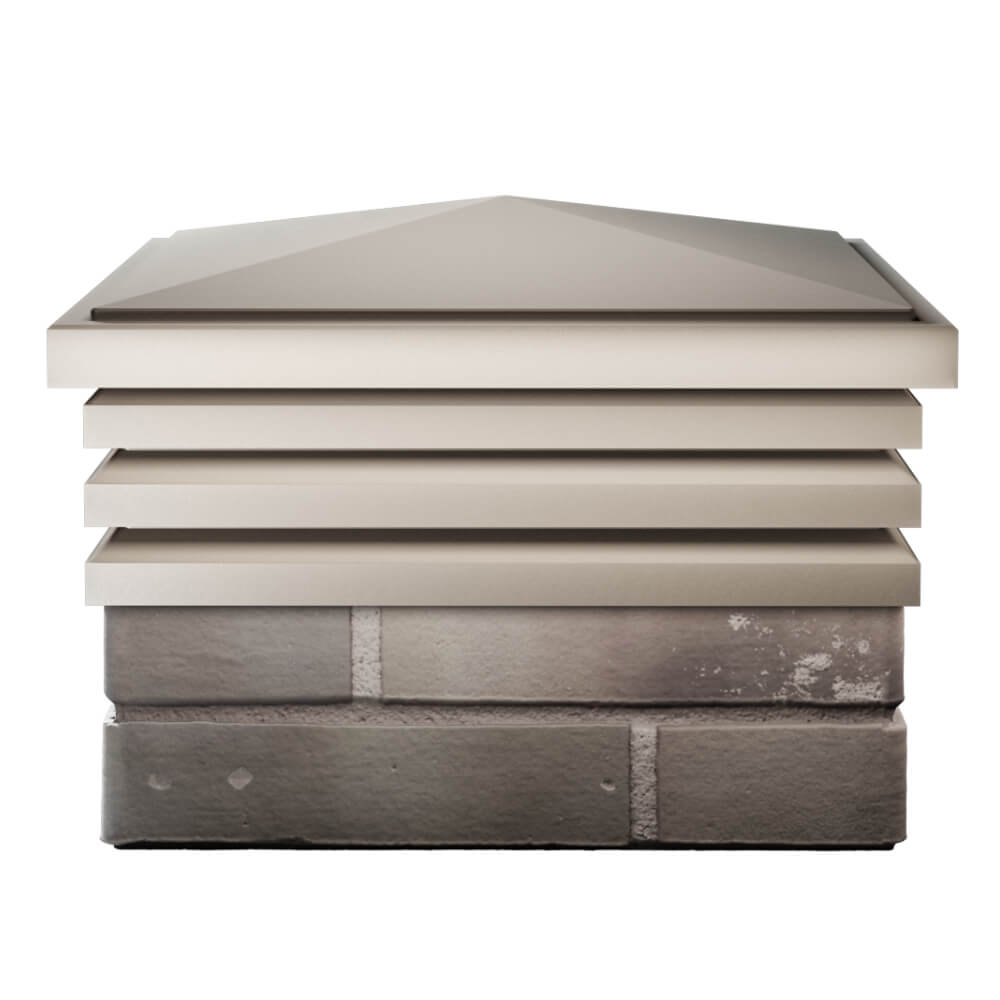 Колпак Zking Бона ХайТек Бежевый на столб 1.5х1.5 кирпича (385х385мм) Казань фото