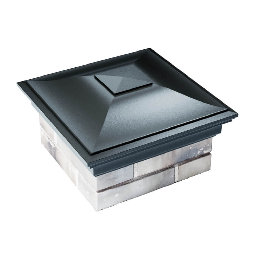 Колпак Zking Монблан Черный на столб 1.5х1.5 еврокирпича 0.7НФ (355х355мм) в Казани фото