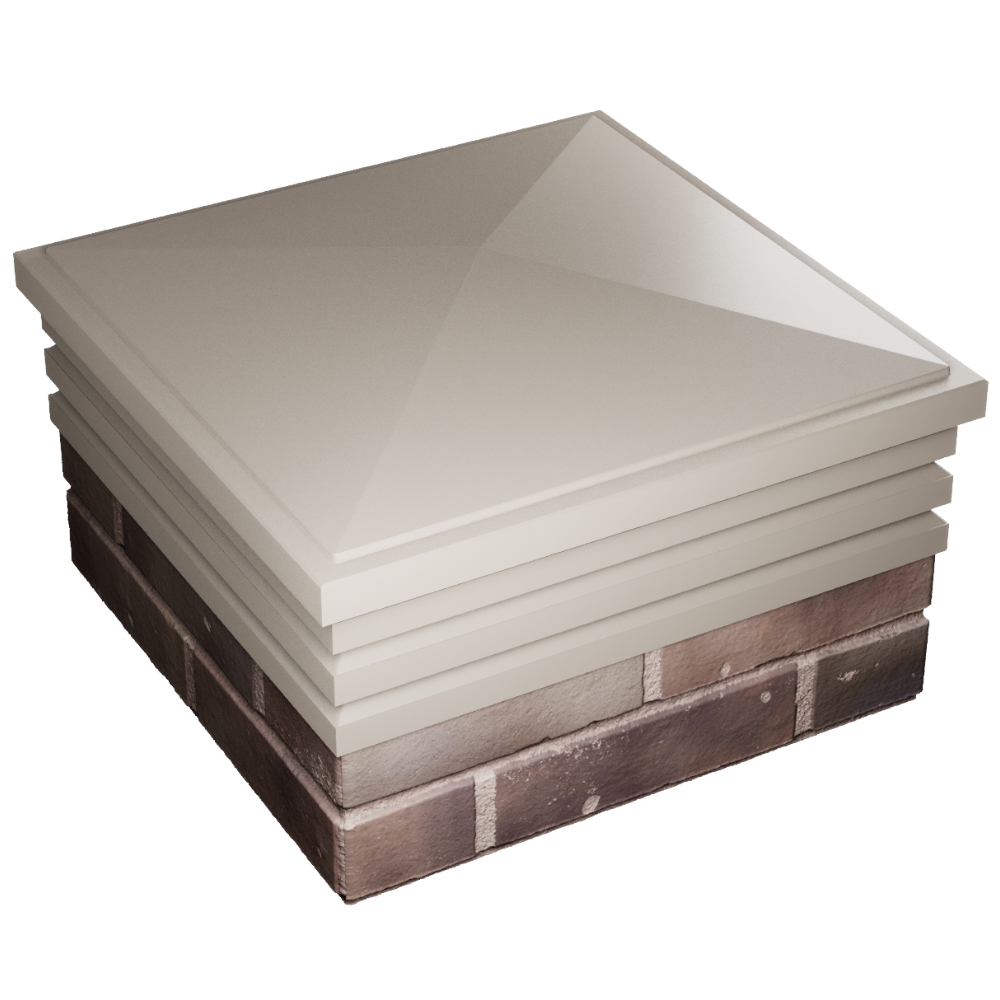 Колпак Zking Бона ХайТек Бежевый на столб 2х2 кирпича (513х513мм) в Казани фото