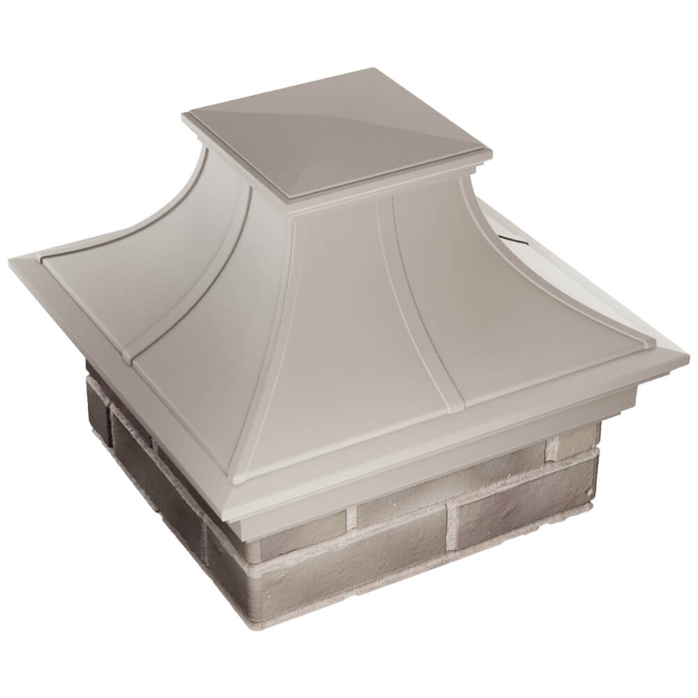 Колпак Zking Монблан Премиум Бежевый на столб 1.5х1.5 кирпича (385х385мм) в Казани фото