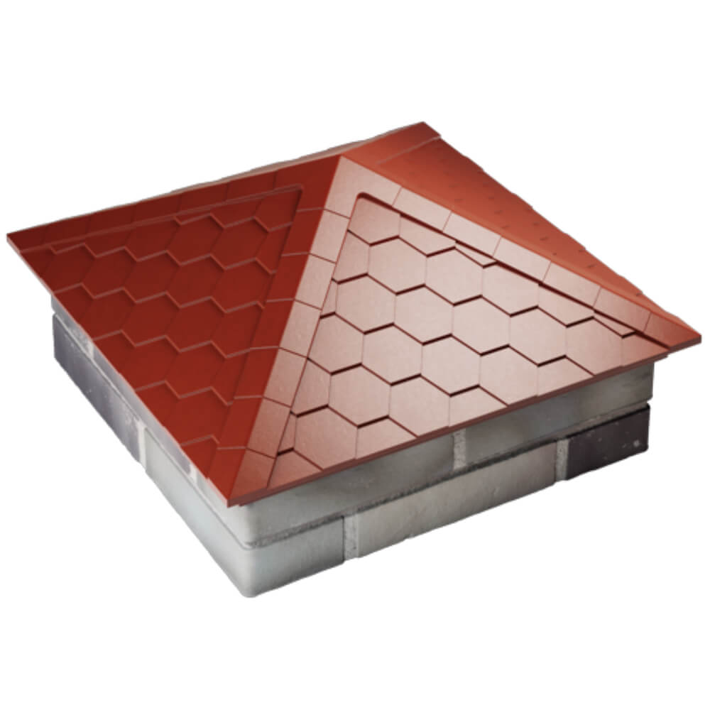 Колпак Zking Эверест Красный на столб 2х2 кирпича (535х535мм) Казань фото